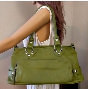 CNKW leather shoulder bag Olive Green Handbag purse